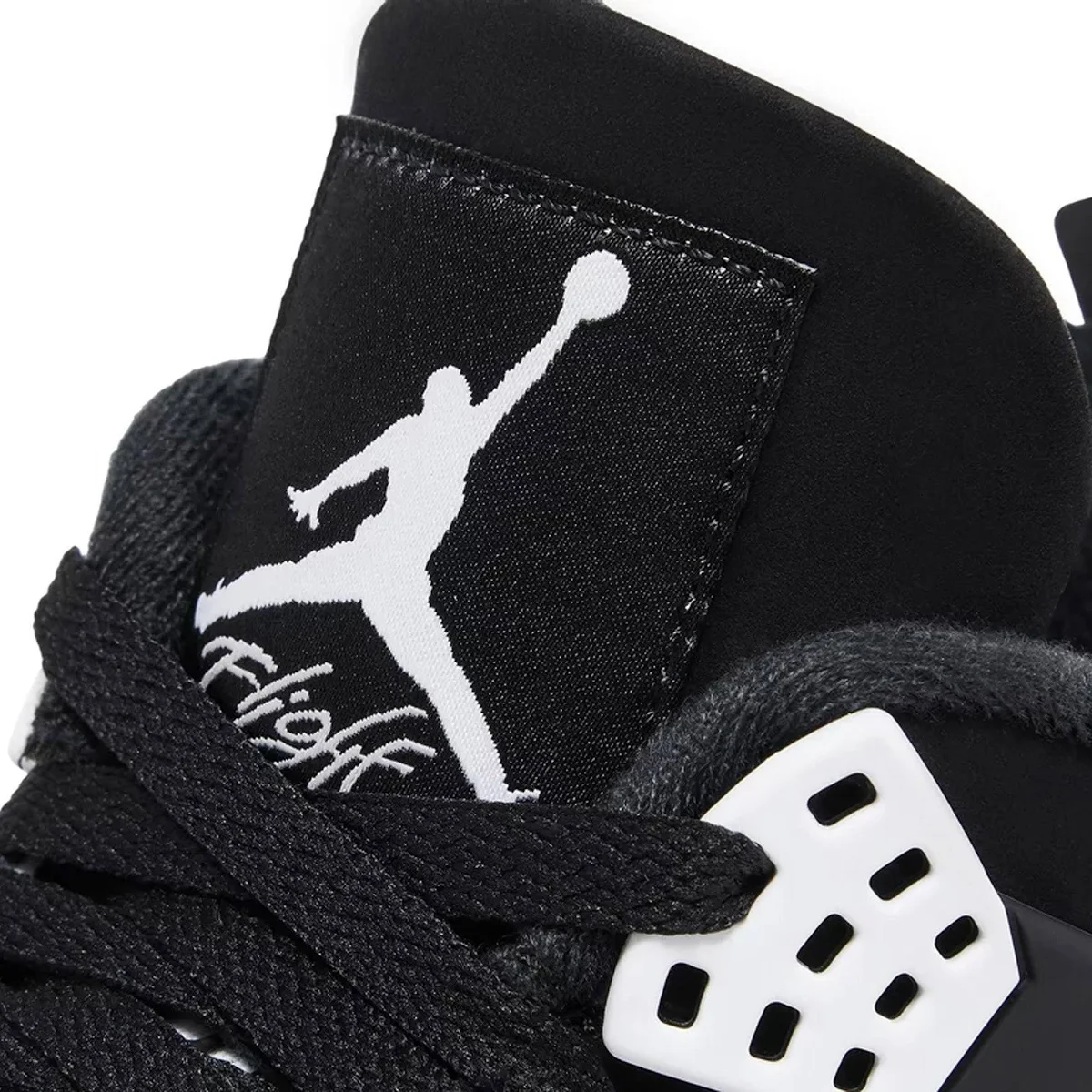 Air Jordan 4 Retro 'White Thunder' Black & White Sneakers