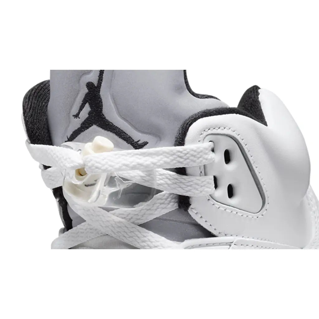 Air Jordan 5 'Reverse Metallic' White Leather Sneakers