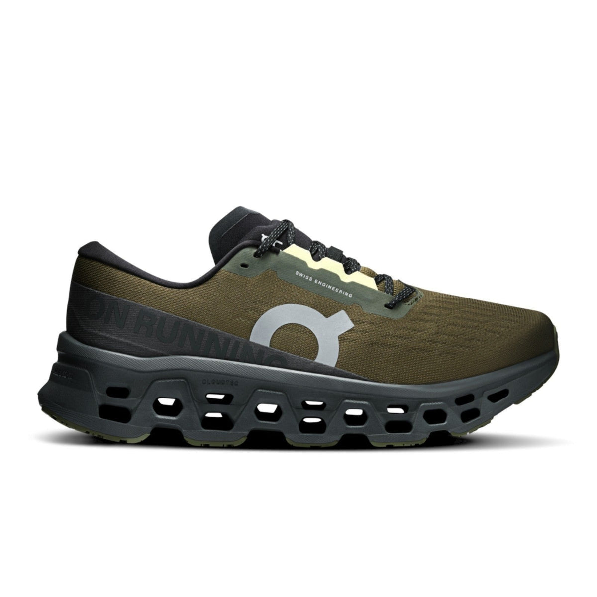 On Cloudmonster 3 Running Shoes - Olive Green / Black