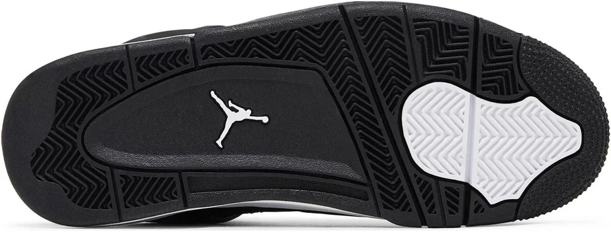 Air Jordan 4 Retro 'White Thunder' Black & White Sneakers