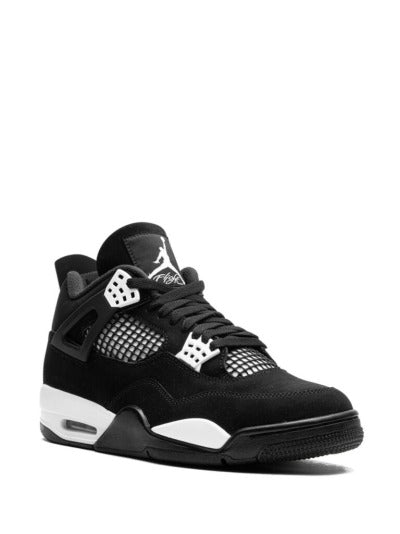 Air Jordan 4 Retro 'White Thunder' Black & White Sneakers
