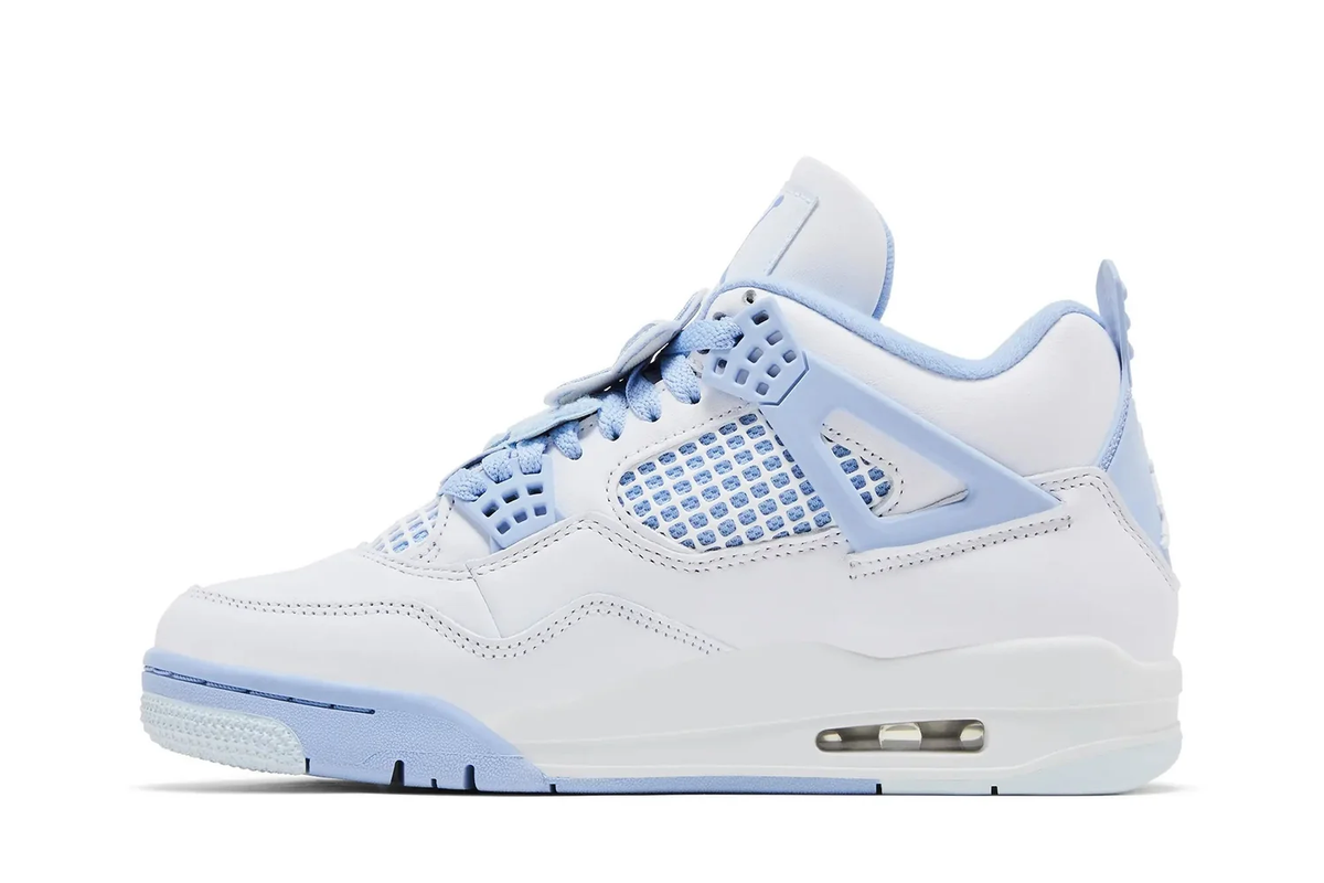 Air Jordan 4 "Aluminium Forget Me Not" White & Blue Sneakers