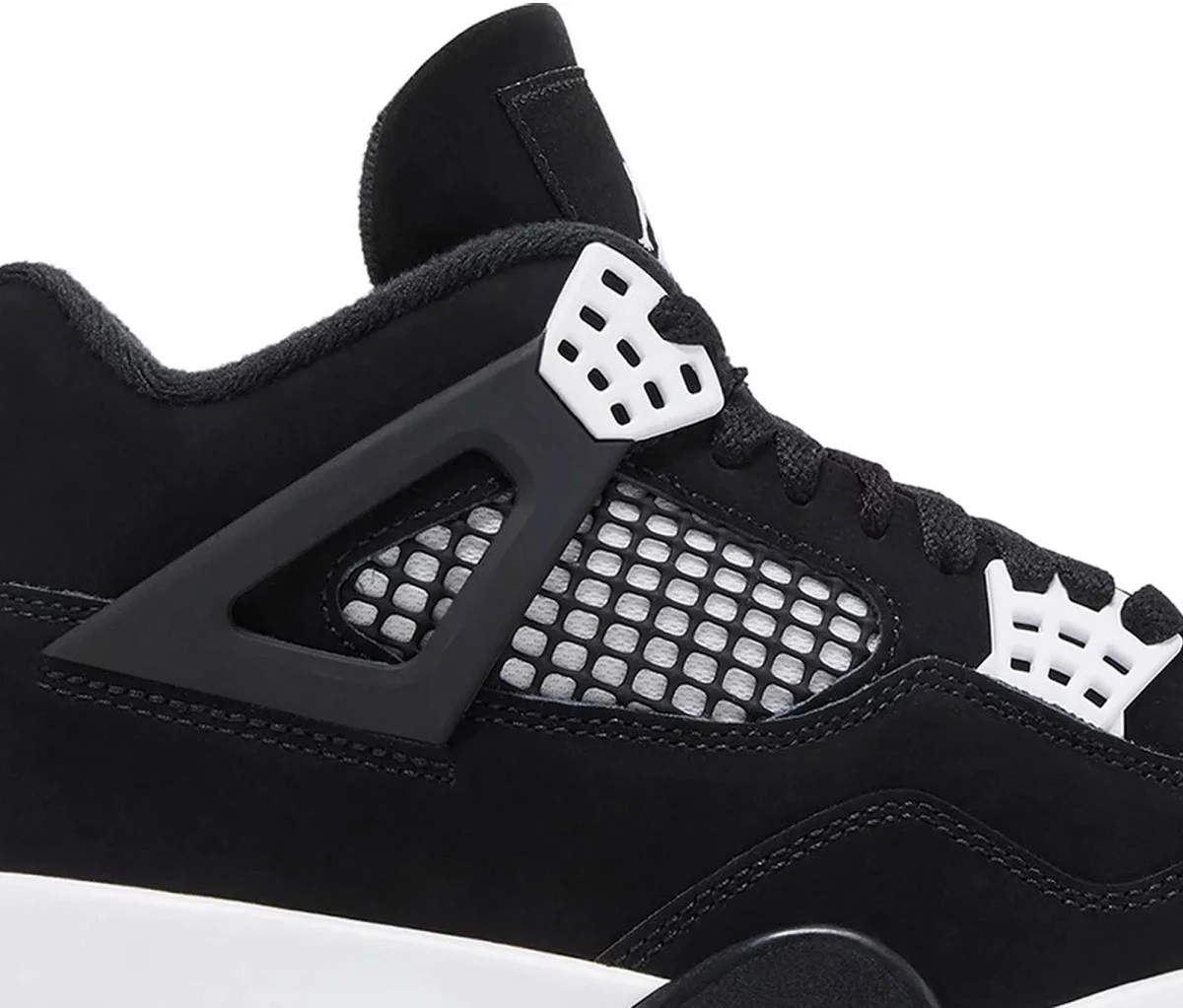 Air Jordan 4 Retro 'White Thunder' Black & White Sneakers