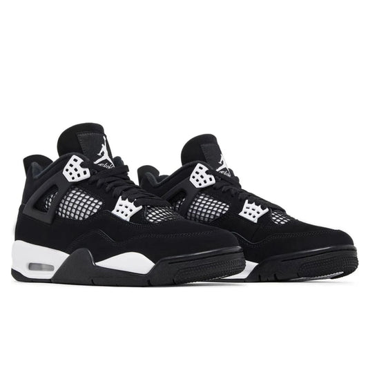 Air Jordan 4 Retro 'White Thunder' Black & White Sneakers