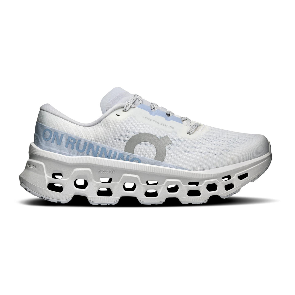 On Cloudmonster 3 Running Shoes - White / Ice Blue