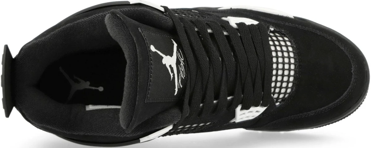 Air Jordan 4 Retro 'White Thunder' Black & White Sneakers