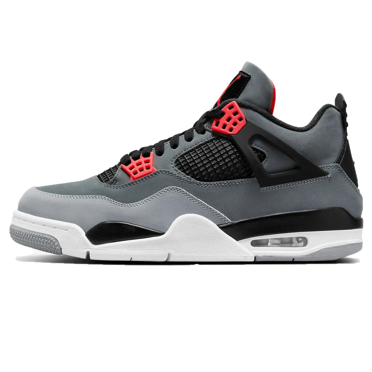 Air Jordan 4 Retro 'Infrared' – Grey Nubuck Sneakers