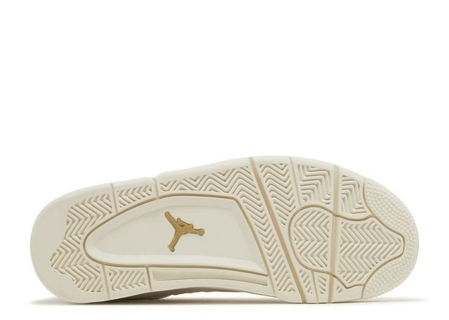 Air Jordan 4 Retro 'Metallic Gold' Sail Leather Sneakers