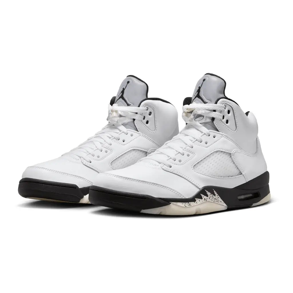 Air Jordan 5 'Reverse Metallic' White Leather Sneakers