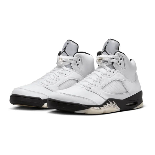 Air Jordan 5 'Reverse Metallic' White Leather Sneakers
