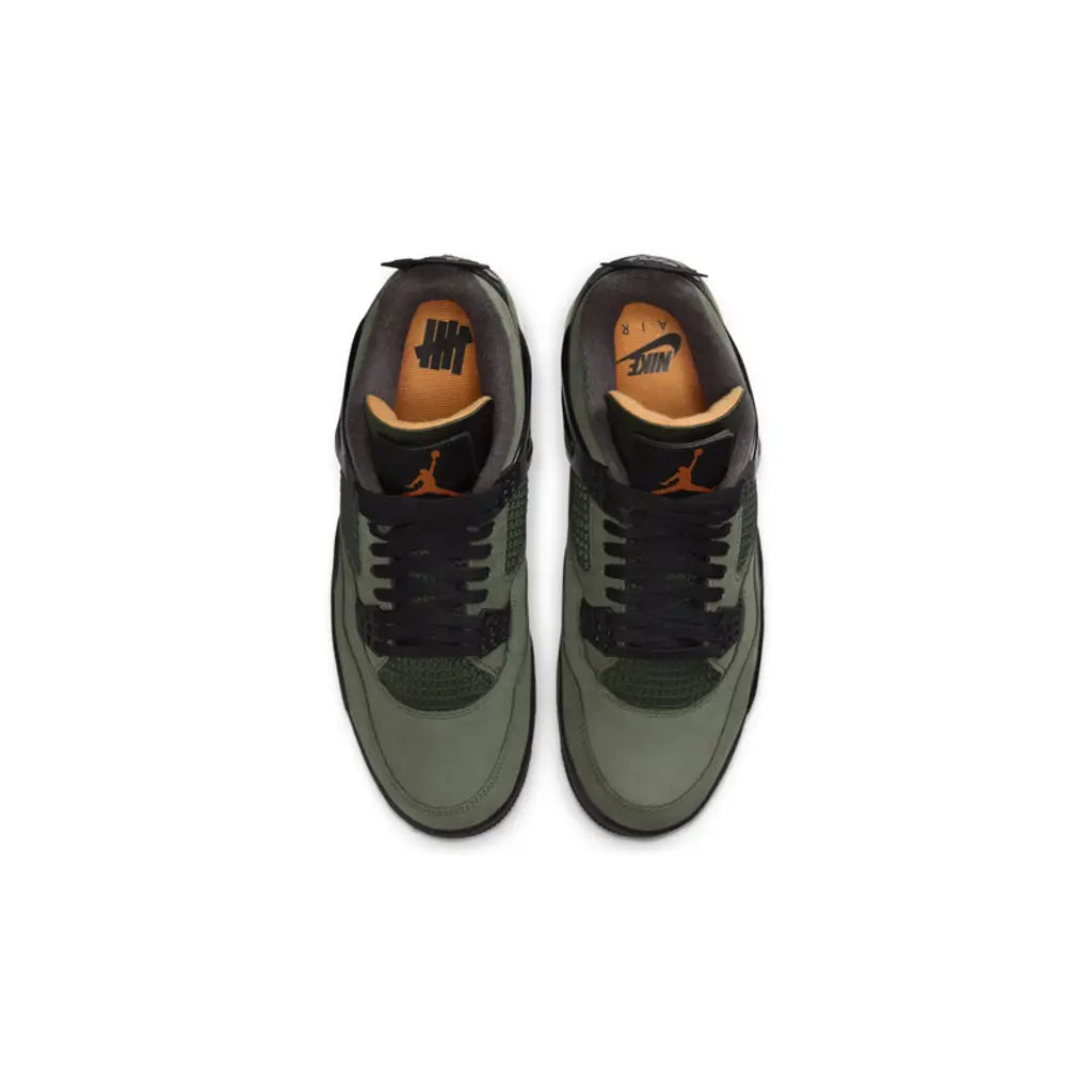 Air Jordan 4 x UNDEFEATED (2025) – Olive Suede Sneakers