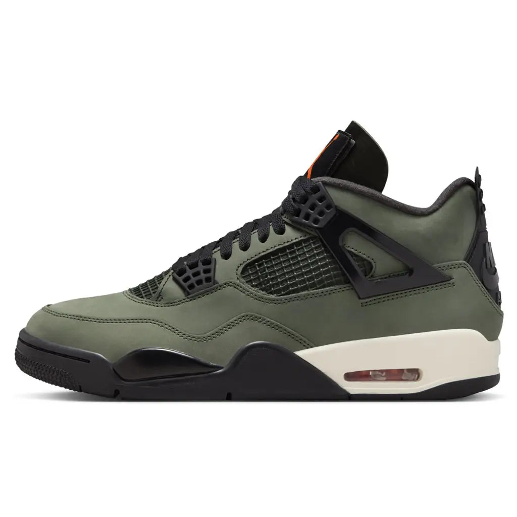 Air Jordan 4 x UNDEFEATED (2025) – Olive Suede Sneakers