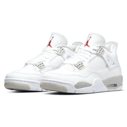Air Jordan 4 'White Oreo' White Leather Sneakers